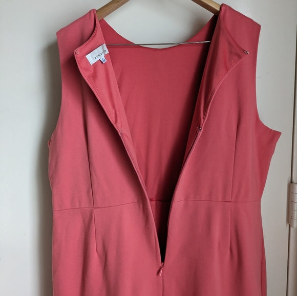 Adelyn Rae 2X Pink Coral Fit & Flare Summer Dress Plus Size - Picture 12 of 14